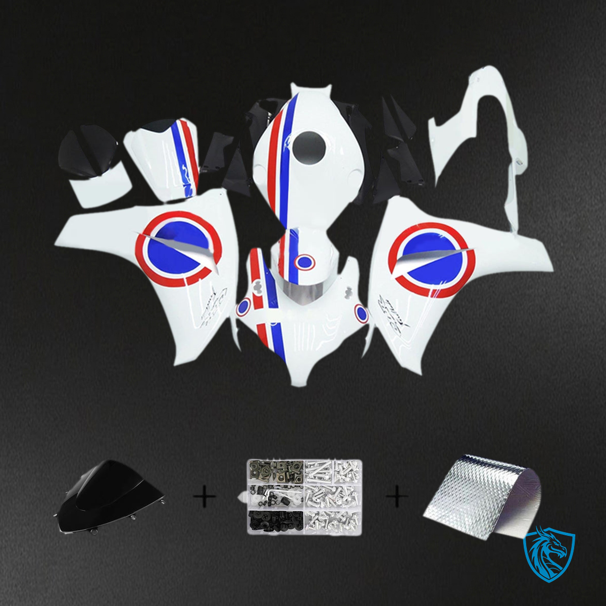 Honda CBR1000RR (2008-2011) White & Blue - MERGEment Motorcycle Fairings Kit