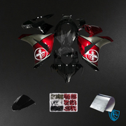 Black, Gloss Red & Silver