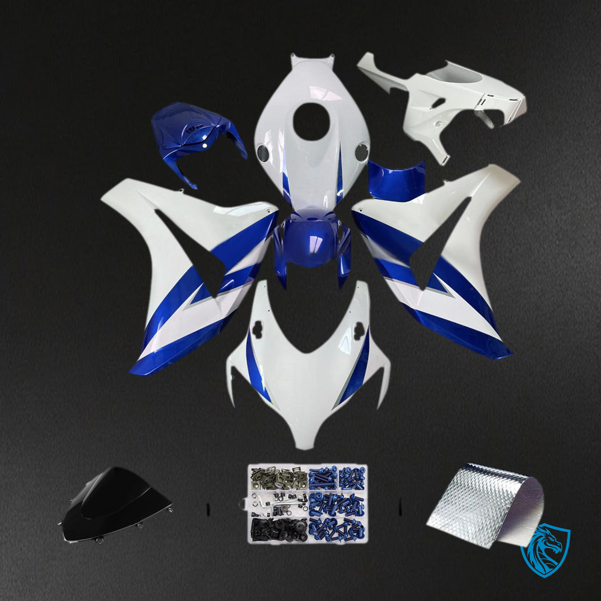 Honda CBR1000RR (2008-2011) White & Blue - MERGEment Motorcycle Fairings Kit