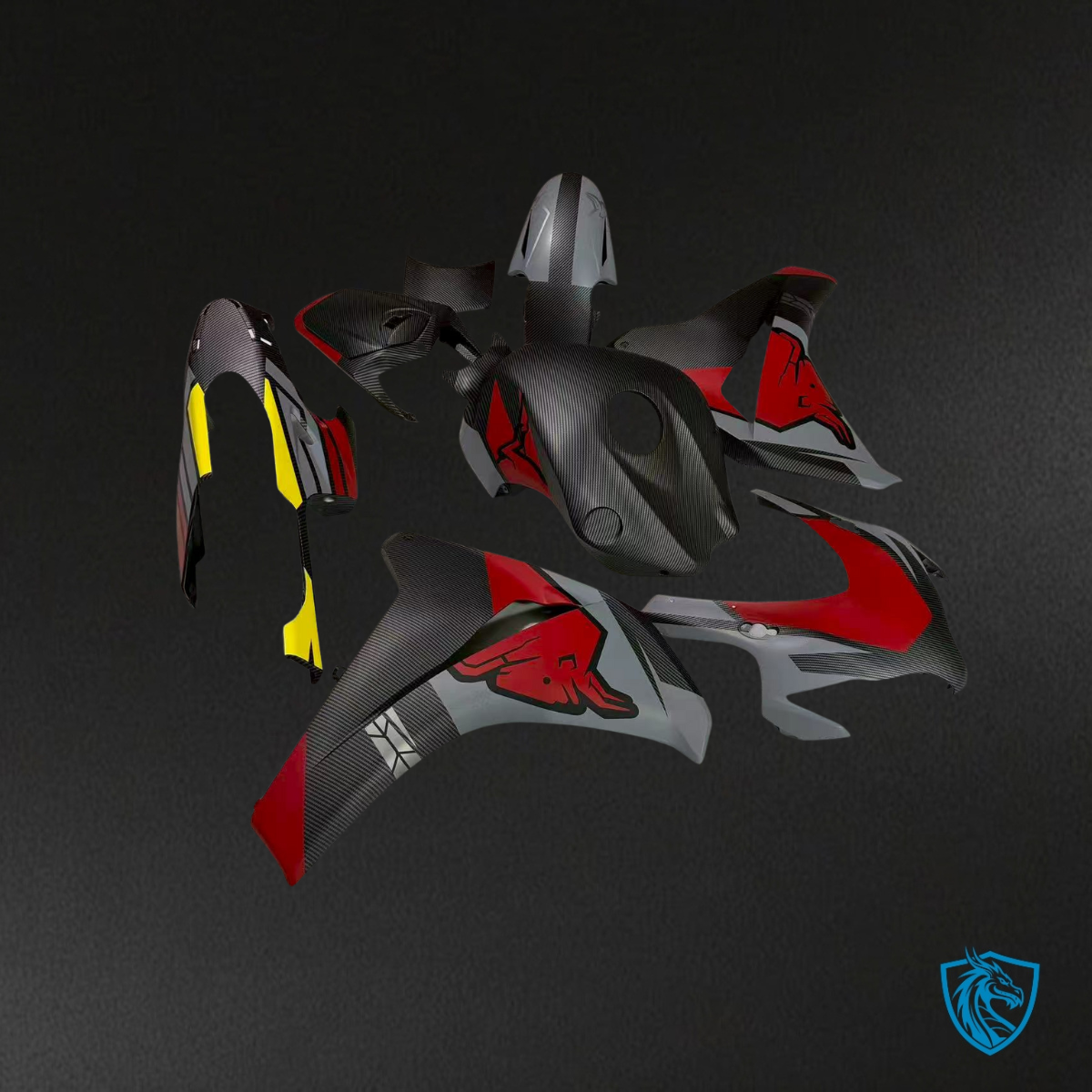 Honda CBR1000RR 2008-2011 matte carbon fiber fairing kit, rear tail section