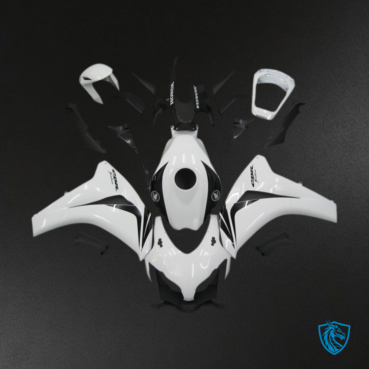 Honda CBR1000RR (2008-2011) White & Black Generic Fairings Kit | ABS Bodywork