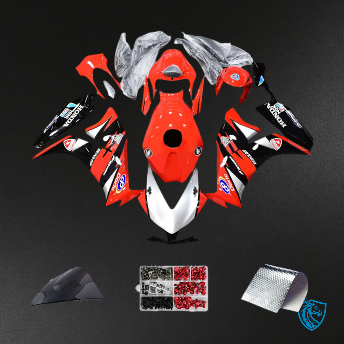 Honda CBR1000RR (2012-2016) Red, Black & White - MERGEment Motorcycle Fairings Kit