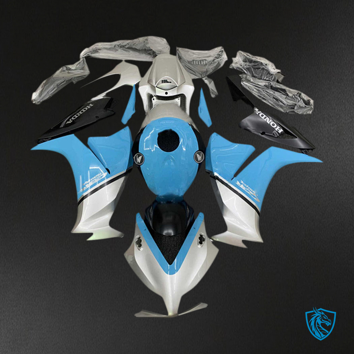 Honda CBR1000RR (2012-2016) Light Blue & White - Custom ABS Fairing Kit
