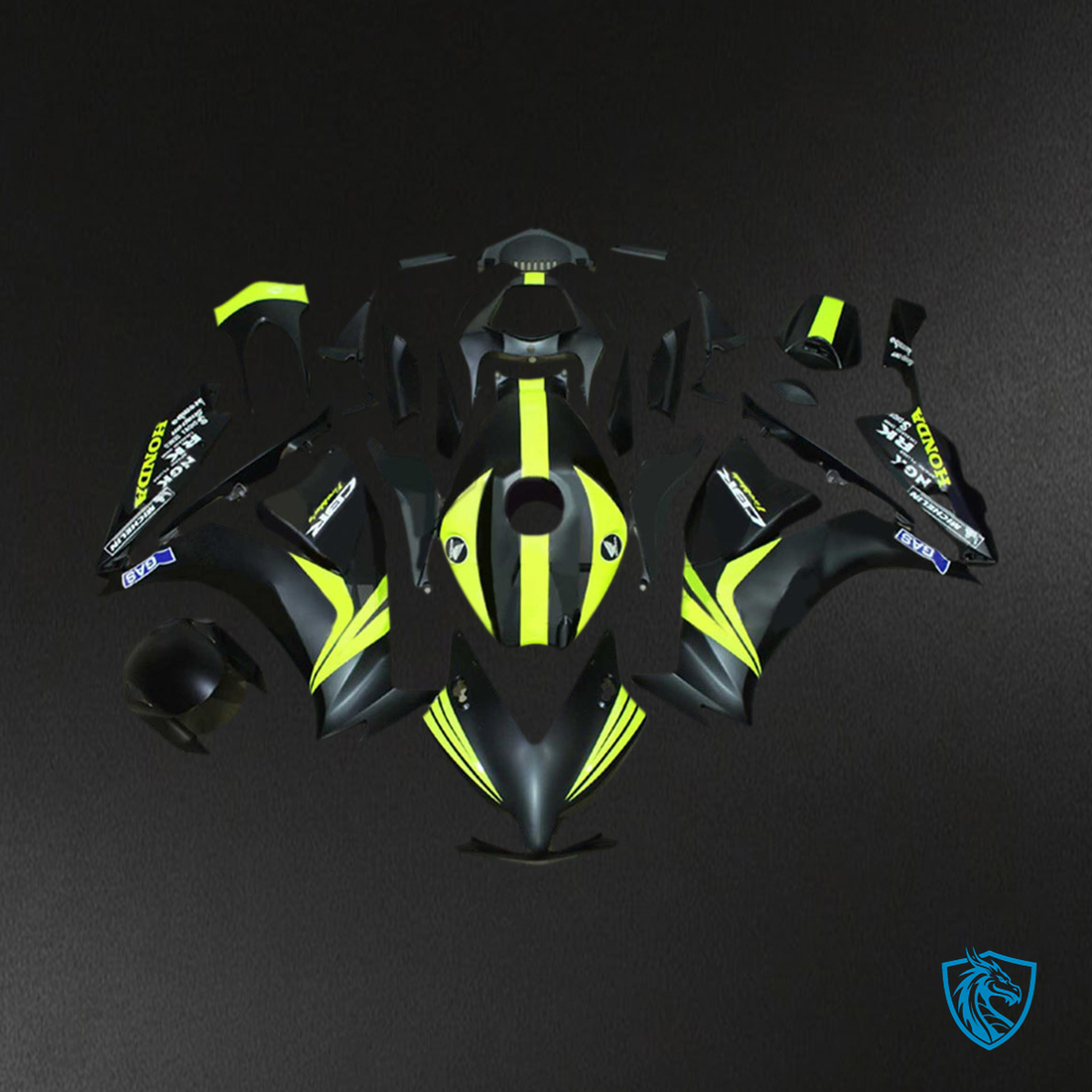 Honda CBR1000RR (2012-2016) Black & Neon Yellow - MERGEment Motorcycle Fairings Kit