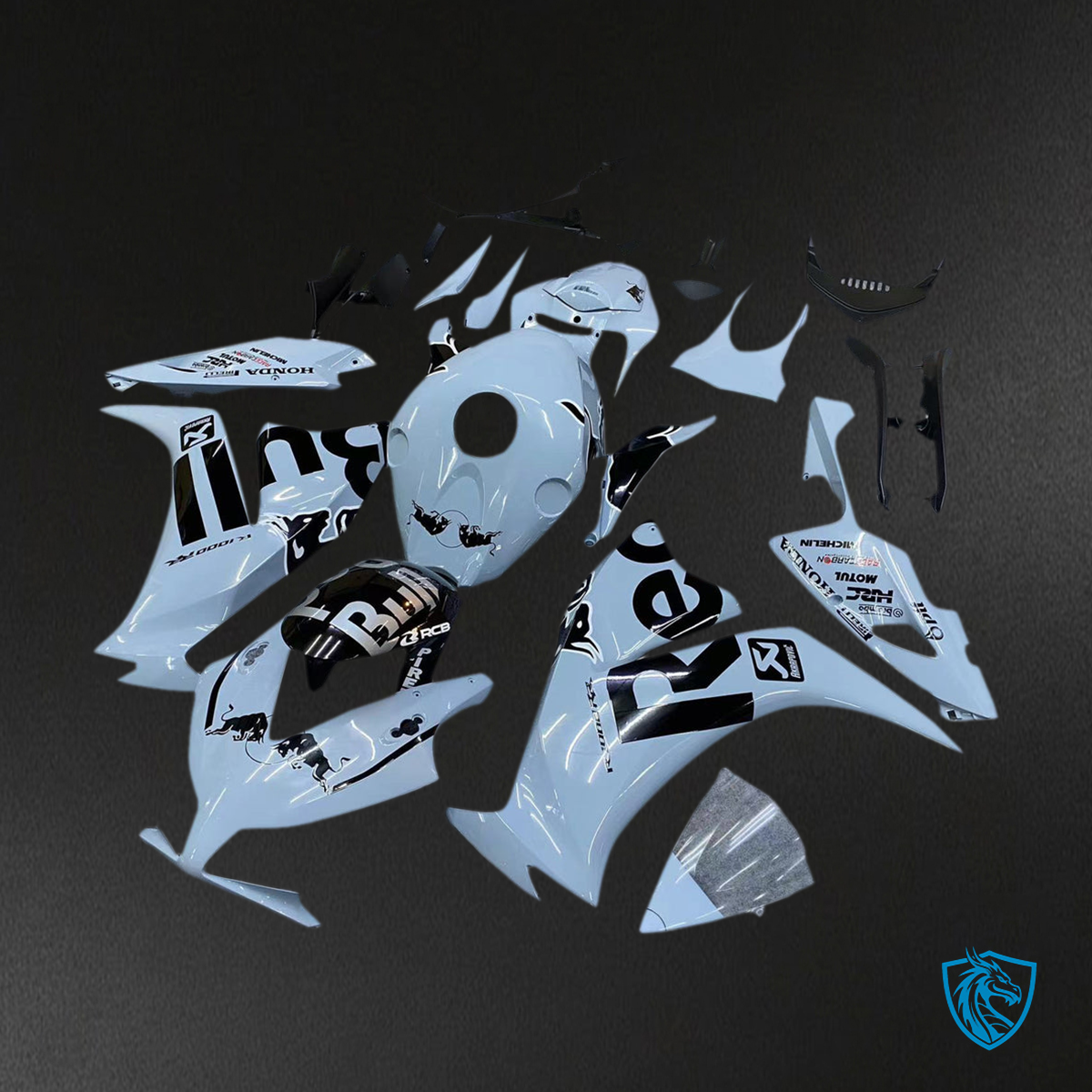 Honda CBR1000RR (2012-2016) White & Black Fairing Kit - Aftermarket ABS Bodywork