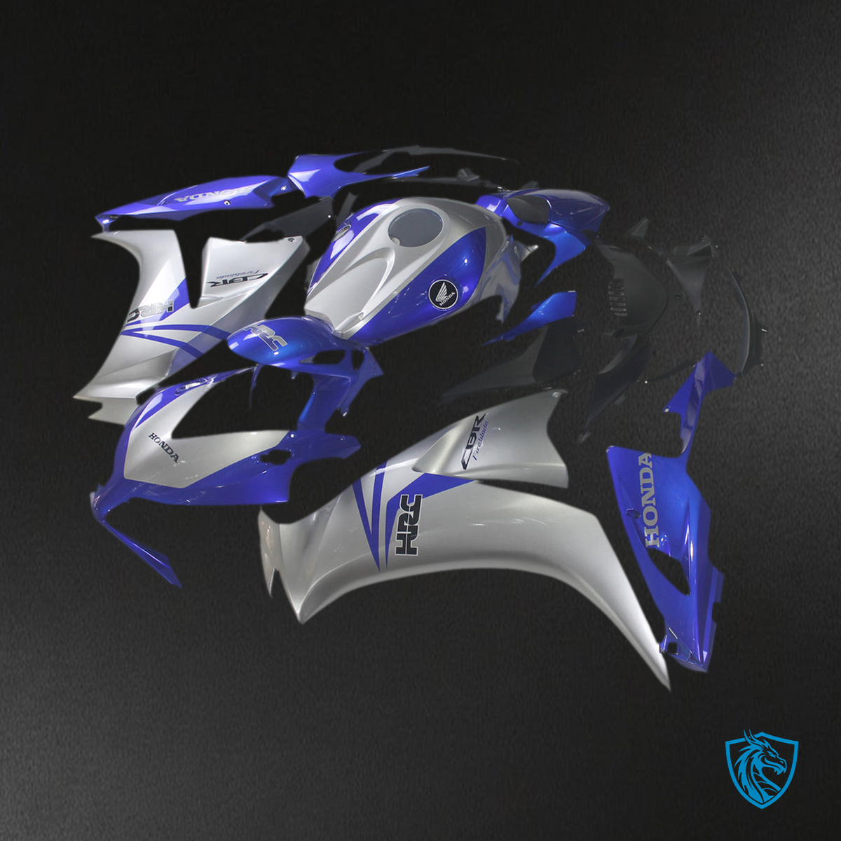 Honda CBR1000RR (2012-2016) Silver & Blue Fairing Kit | ABS Bodywork