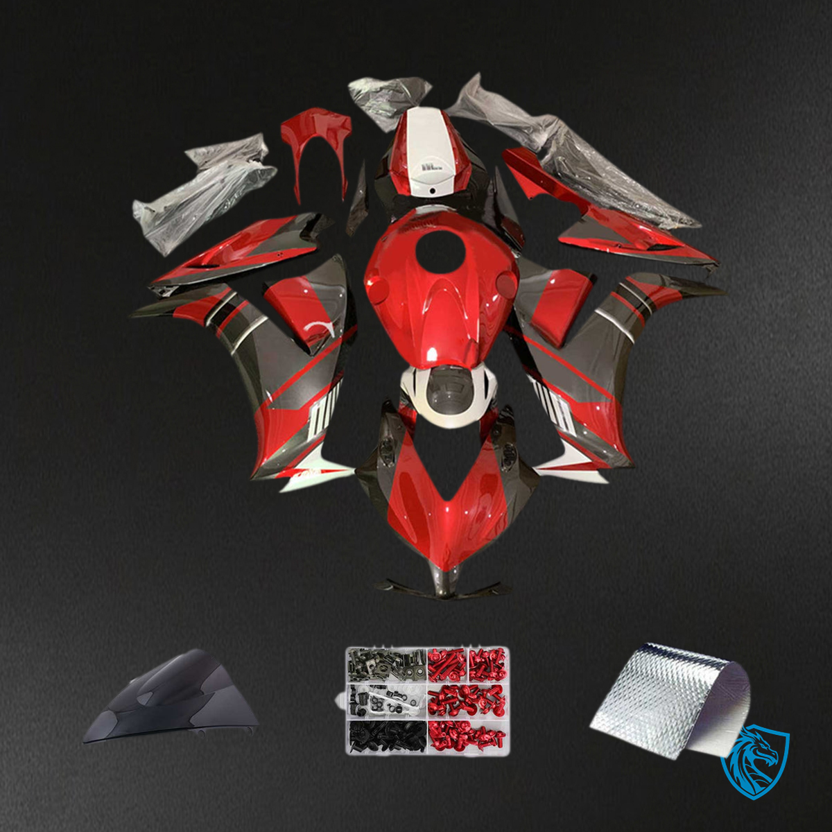 Honda CBR1000RR (2012-2016) Red, Black & White Fairing Kit - Aftermarket ABS Bodywork