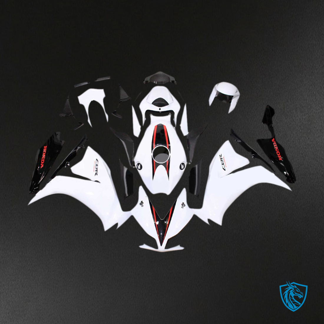 Honda CBR1000RR (2012-2016) White & Black - Custom ABS Fairing Kit