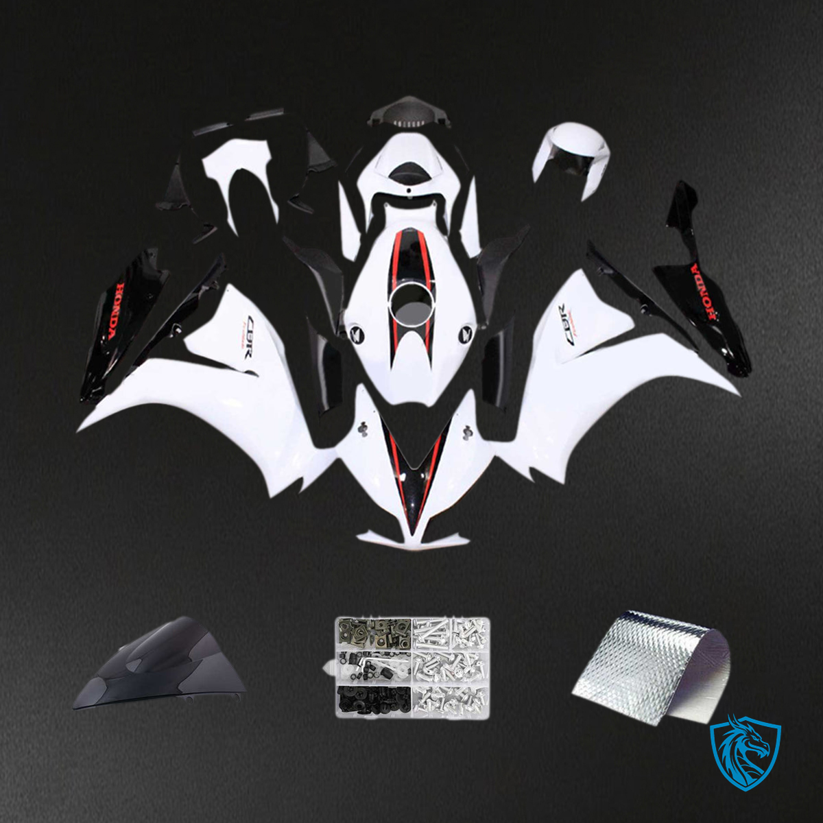 Honda CBR1000RR (2012-2016) White & Black - Custom ABS Fairing Kit