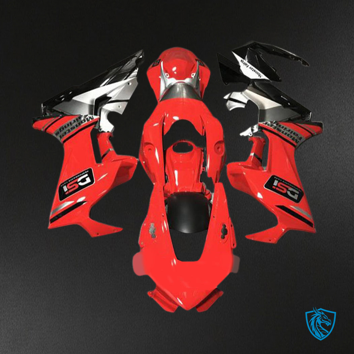 Honda CBR1000RR (2017-2023) Red, Black & White - Custom ABS Fairing Kit