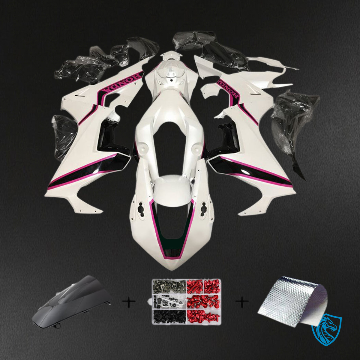 Honda CBR1000RR (2017-2023) White, Black & Red - MERGEment Motorcycle Fairings Kit