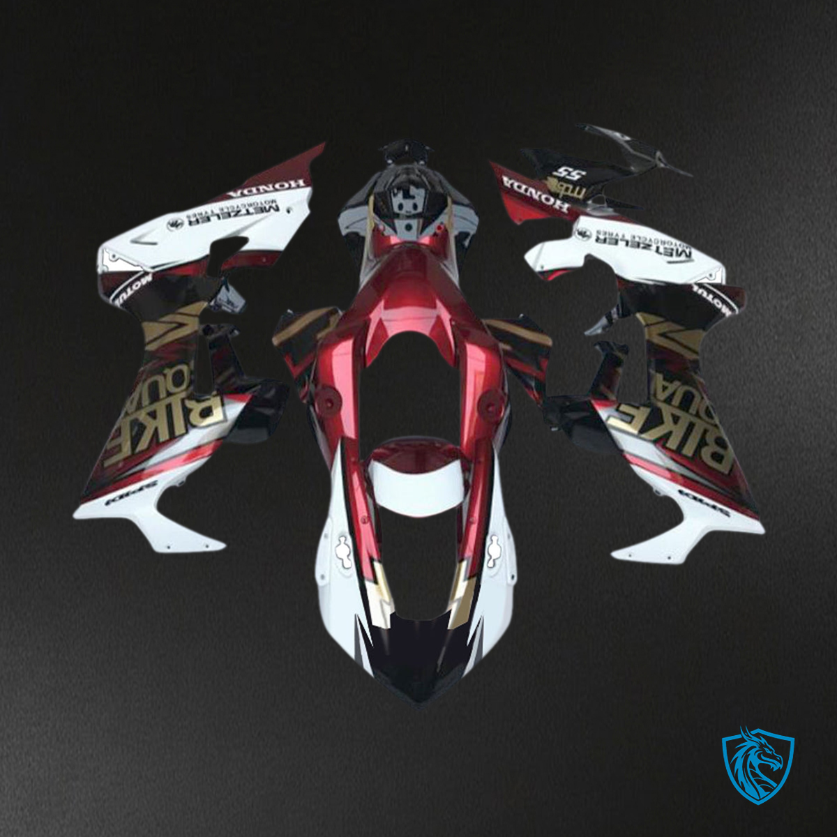 Honda CBR1000RR (2017-2023) Red, White & Black - Custom ABS Fairing Kit