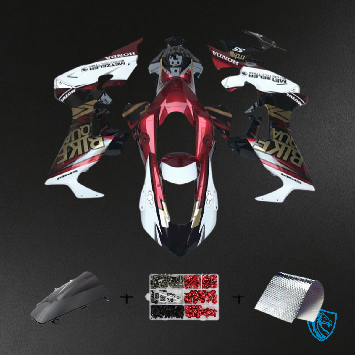 Honda CBR1000RR (2017-2023) Red, White & Black - Custom ABS Fairing Kit