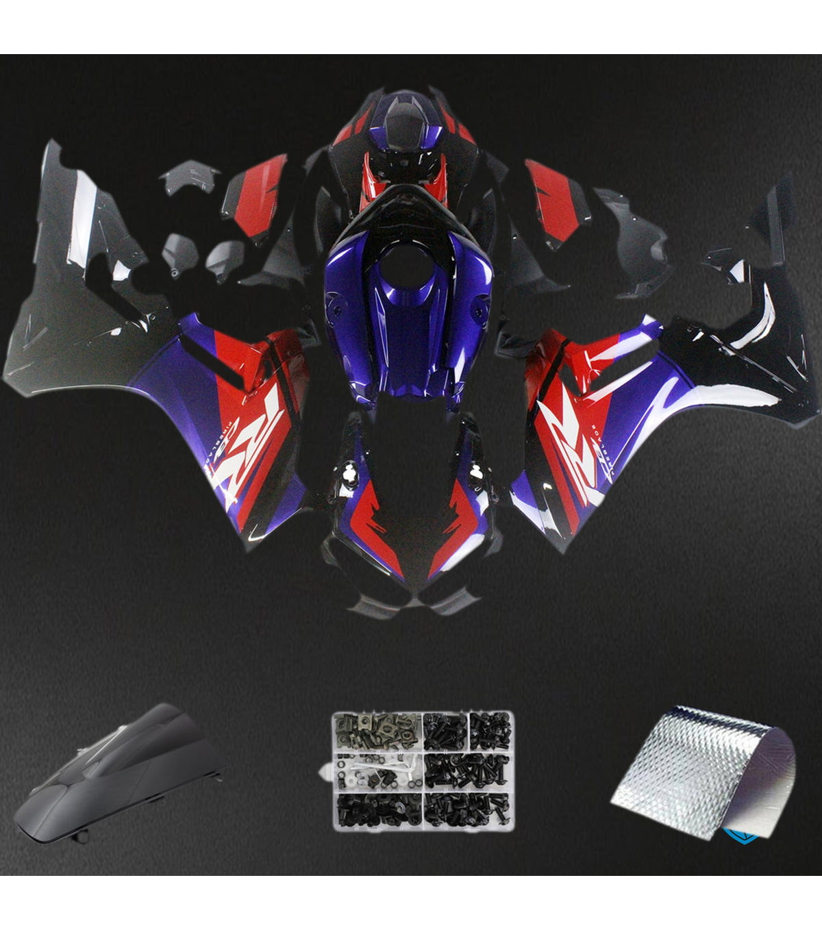 Honda CBR1000RR (2017-2023) Blue, Red & Black - MERGEment Motorcycle Fairings Kit