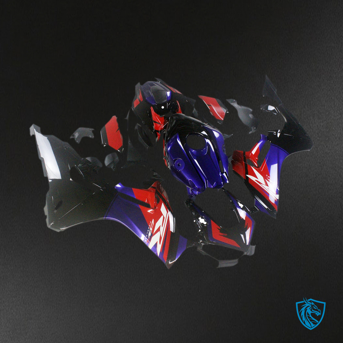 Honda CBR1000RR (2017-2023) Blue, Red & Black - MERGEment Motorcycle Fairings Kit