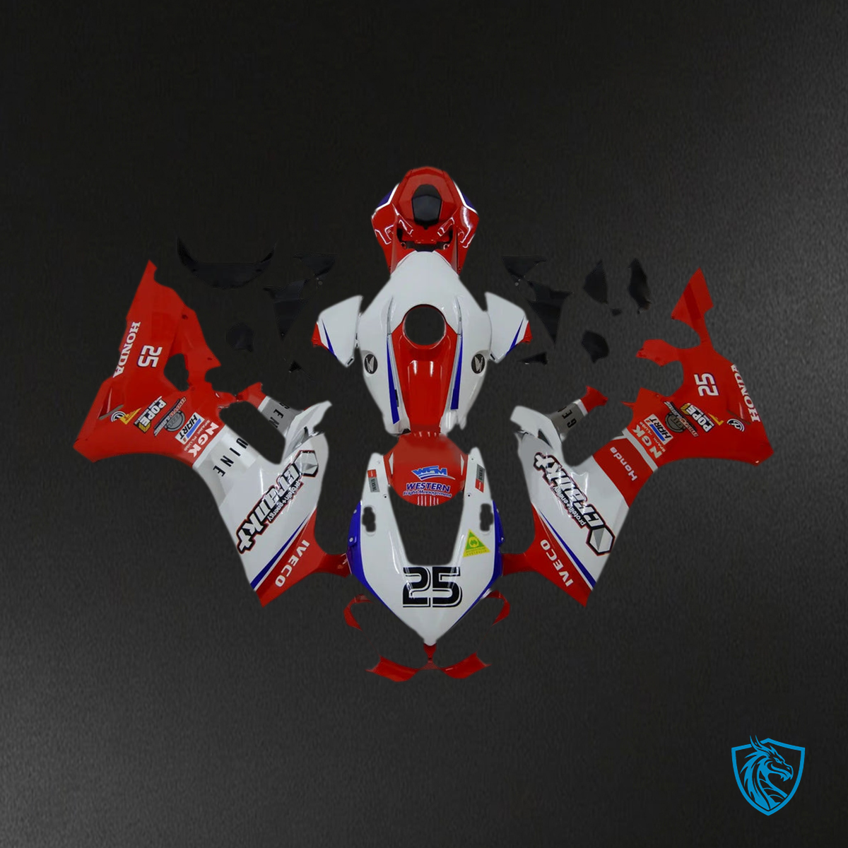 Honda CBR1000RR (2017-2023) Red, White & Blue - MERGEment Motorcycle Fairings Kit