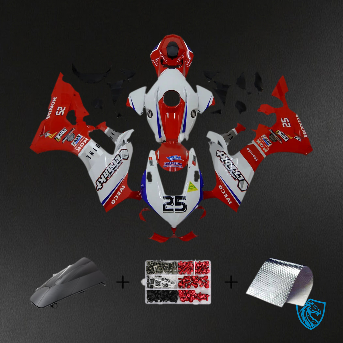 Honda CBR1000RR (2017-2023) Red, White & Blue - MERGEment Motorcycle Fairings Kit