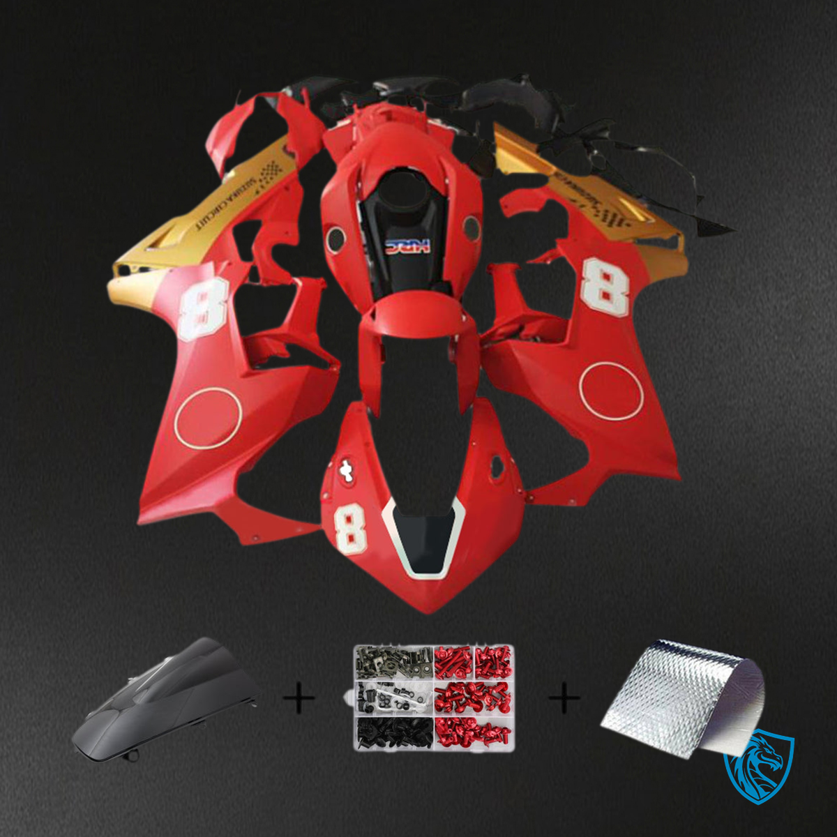 Honda CBR1000RR (2017-2023) Red & Gold Fairing Kit - Aftermarket ABS Bodywork