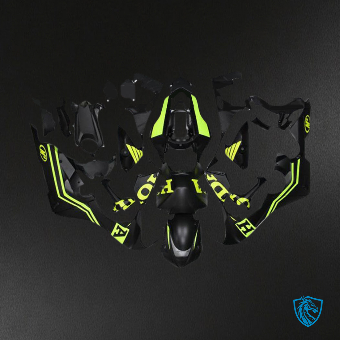Honda CBR1000RR (2017-2023) Black & Neon Yellow - Custom ABS Fairing Kit