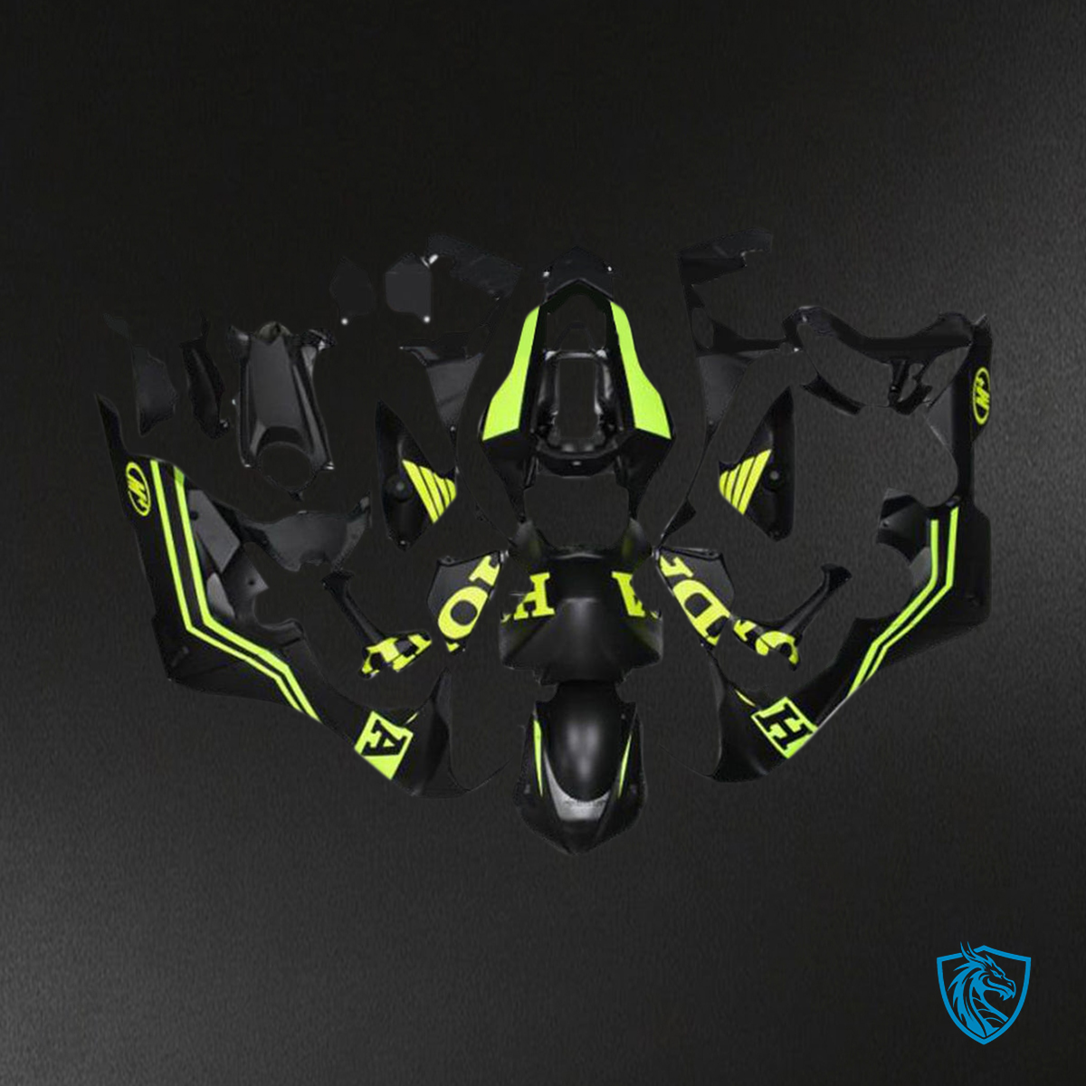 Honda CBR1000RR (2017-2023) Black & Neon Yellow - Custom ABS Fairing Kit