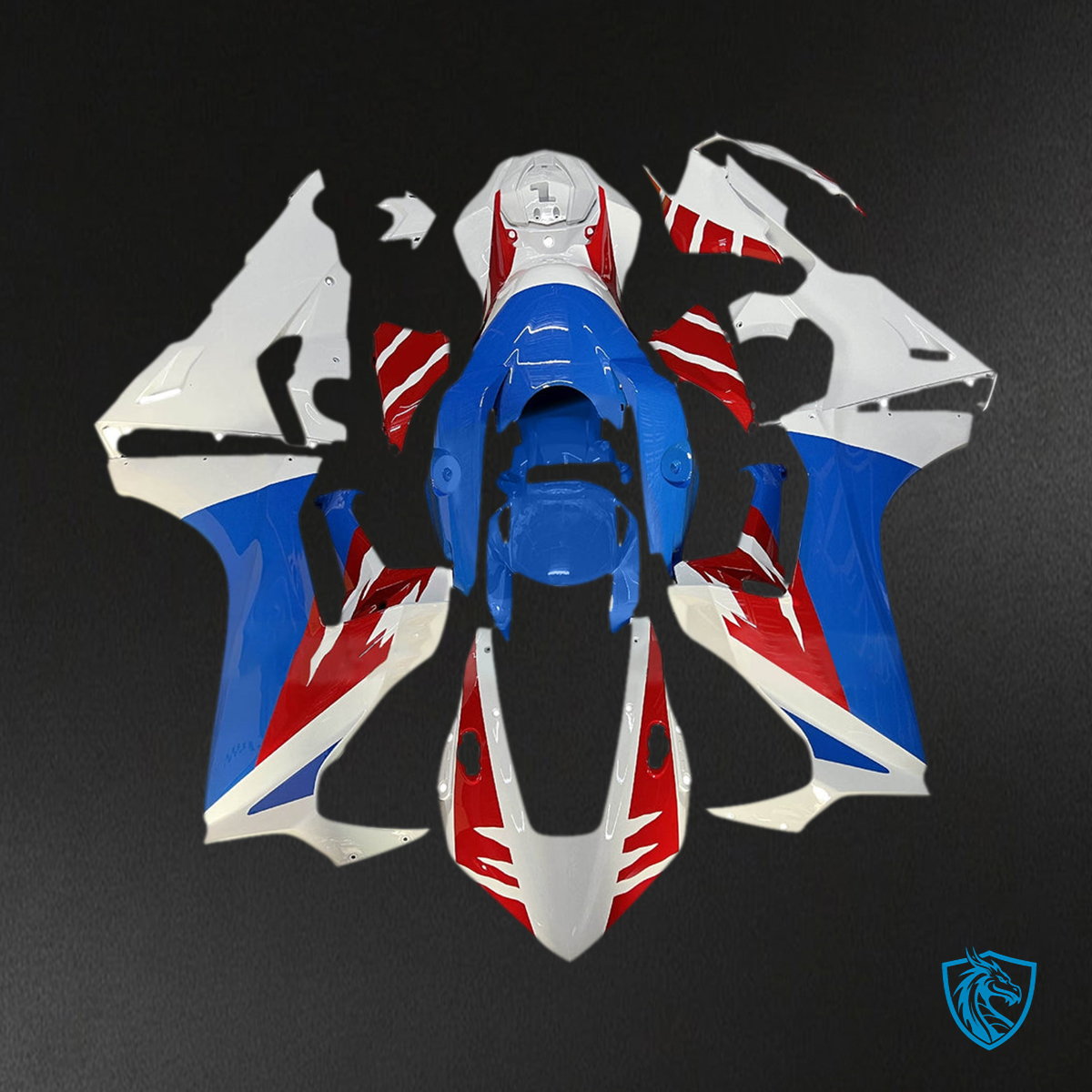 Honda CBR1000RR (2017-2023) White, Blue & Red Fairing Kit - Aftermarket ABS Bodywork