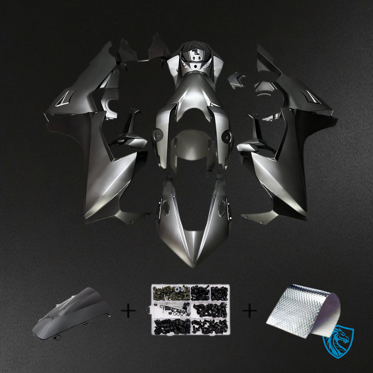 Honda CBR1000RR (2017-2023) Matte Gray & Black Fairing Kit | ABS Bodywork
