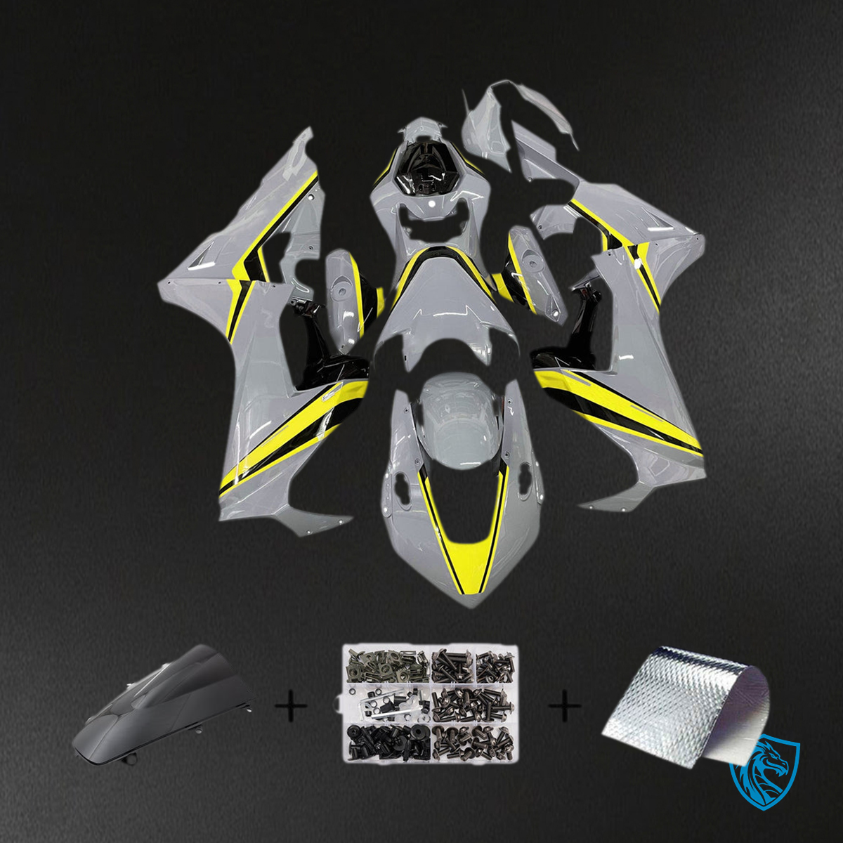 Honda CBR1000RR (2017-2023) Gloss White, Yellow & Black Fairing Kit - Aftermarket ABS Bodywork
