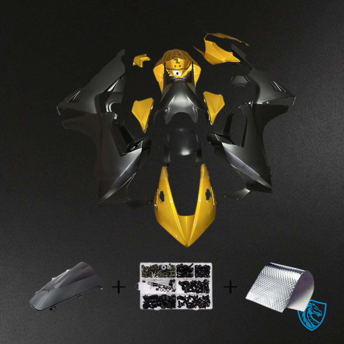 Honda CBR1000RR (2017-2023) Black & Gold - Custom ABS Fairing Kit