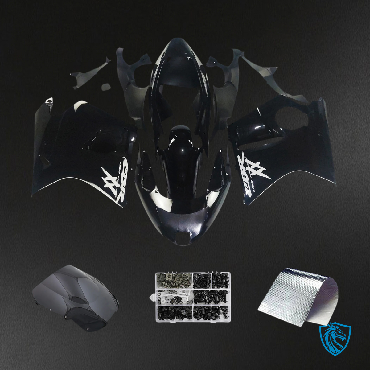 Honda CBR1100XX (1996-2007) Super Black Bird Black - Fairing Kit