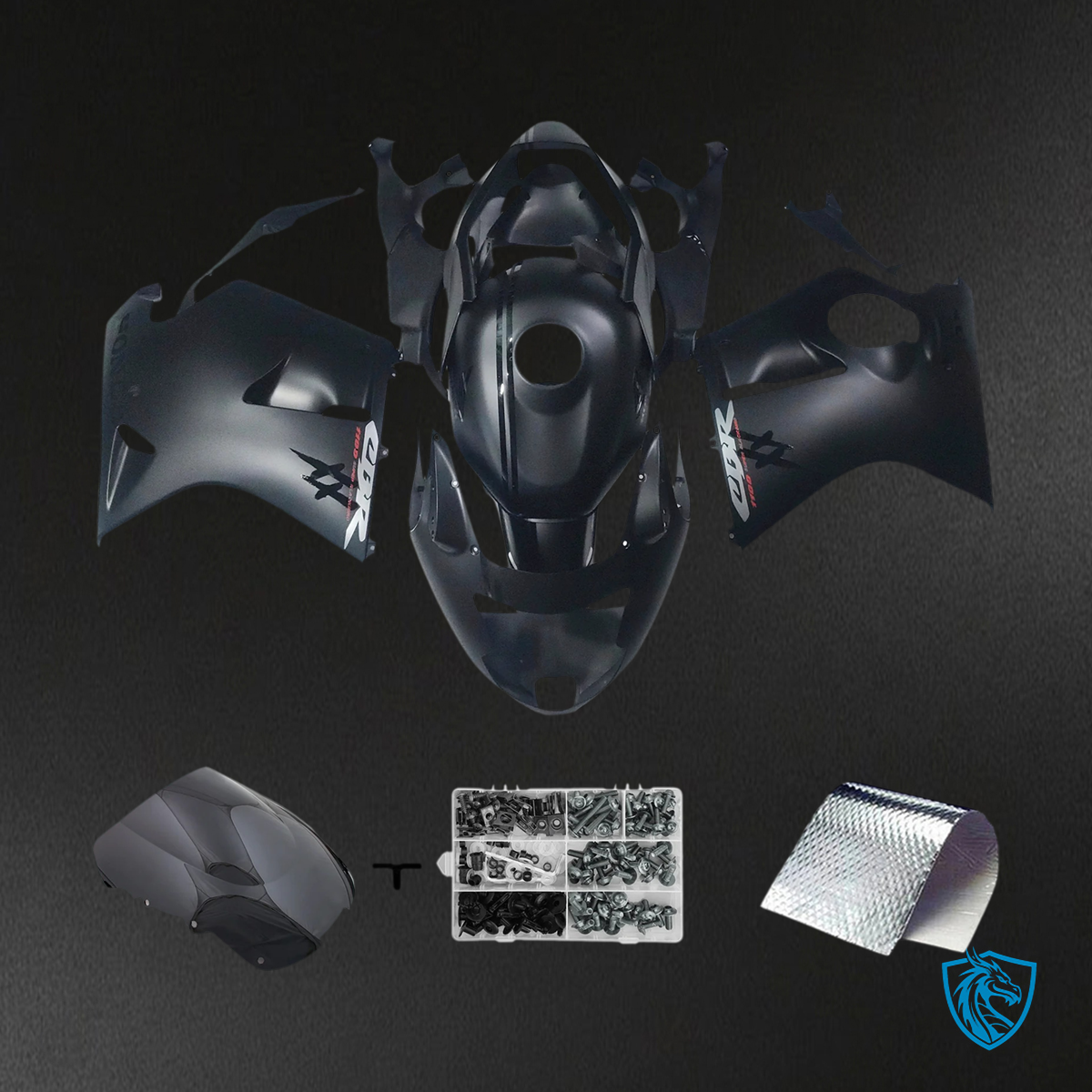 Honda CBR1100XX (1996-2007) Super Black Bird Dark Gray - Fairing Kit