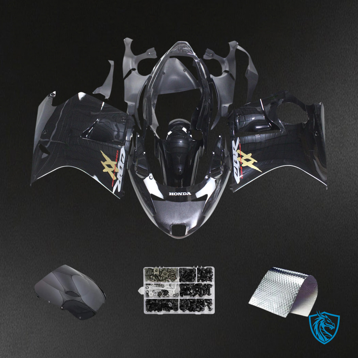 Honda CBR1100XX (1996-2007) Super Black Bird Black - Fairing Kit
