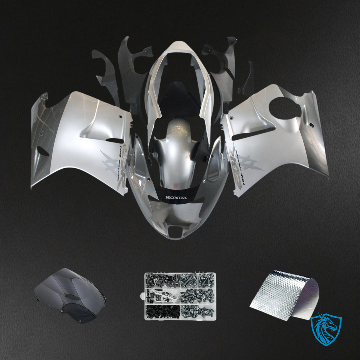 Honda CBR1100XX (1996-2007) Super Black Bird Sliver - Fairing Kit
