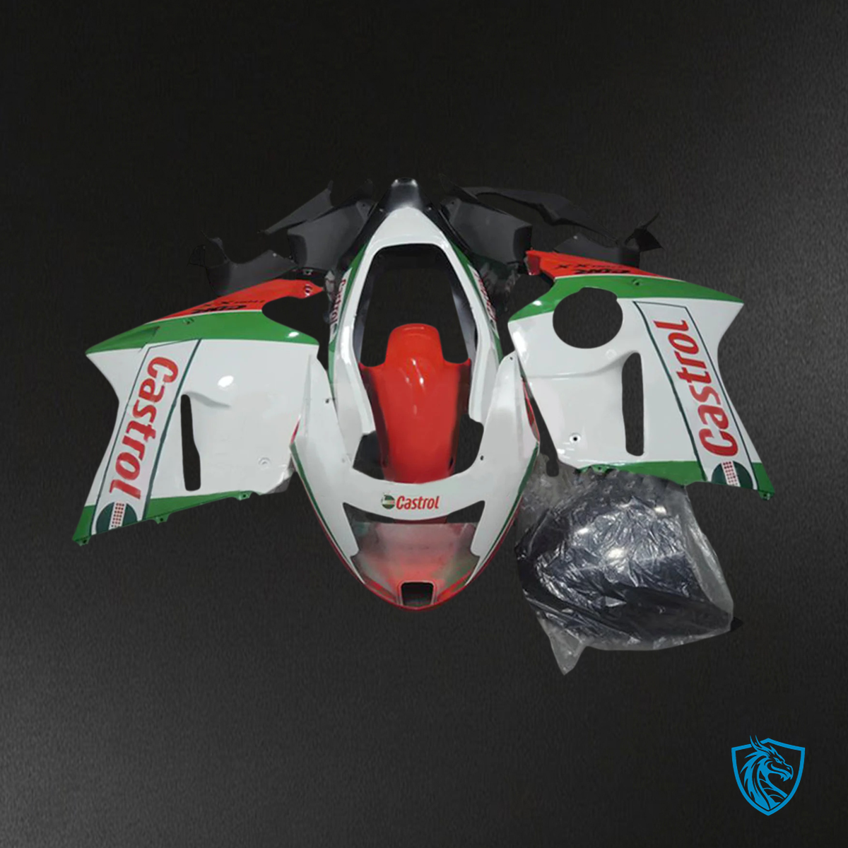 Honda CBR1100XX (1996-2007) Super Black Bird White & Green - Fairing Kit