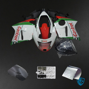 Honda CBR1100XX (1996-2007) Super Black Bird White & Green - Fairing Kit