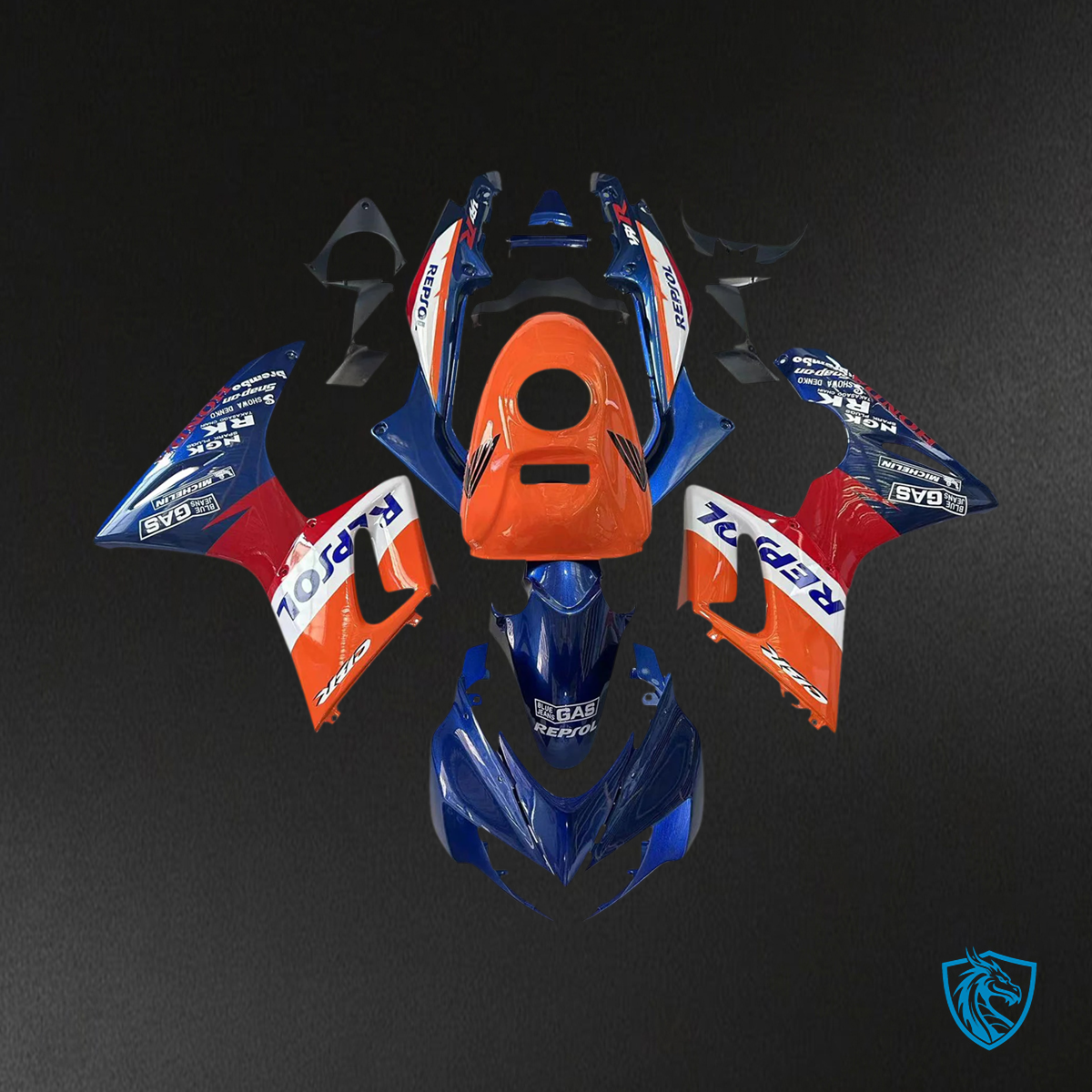 Honda CBR125R (2002-2006) Red & Orange Repjol - Fairing Kit