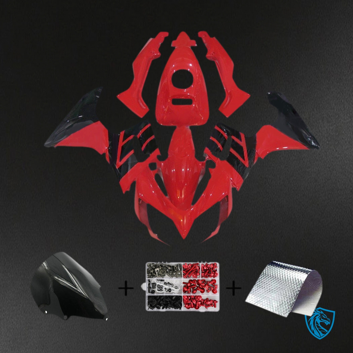 Honda CBR125R (2002-2006) Fairing Kit - Red With Black - ABS Bodywork