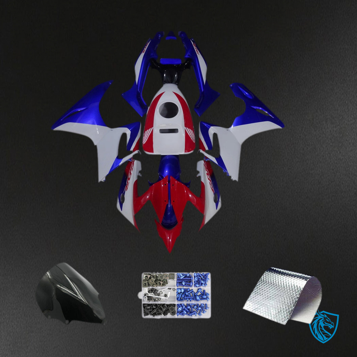 Honda CBR125R (2002–2006) Fairing Set - Red, White, and Blue - ABS Bodywork
