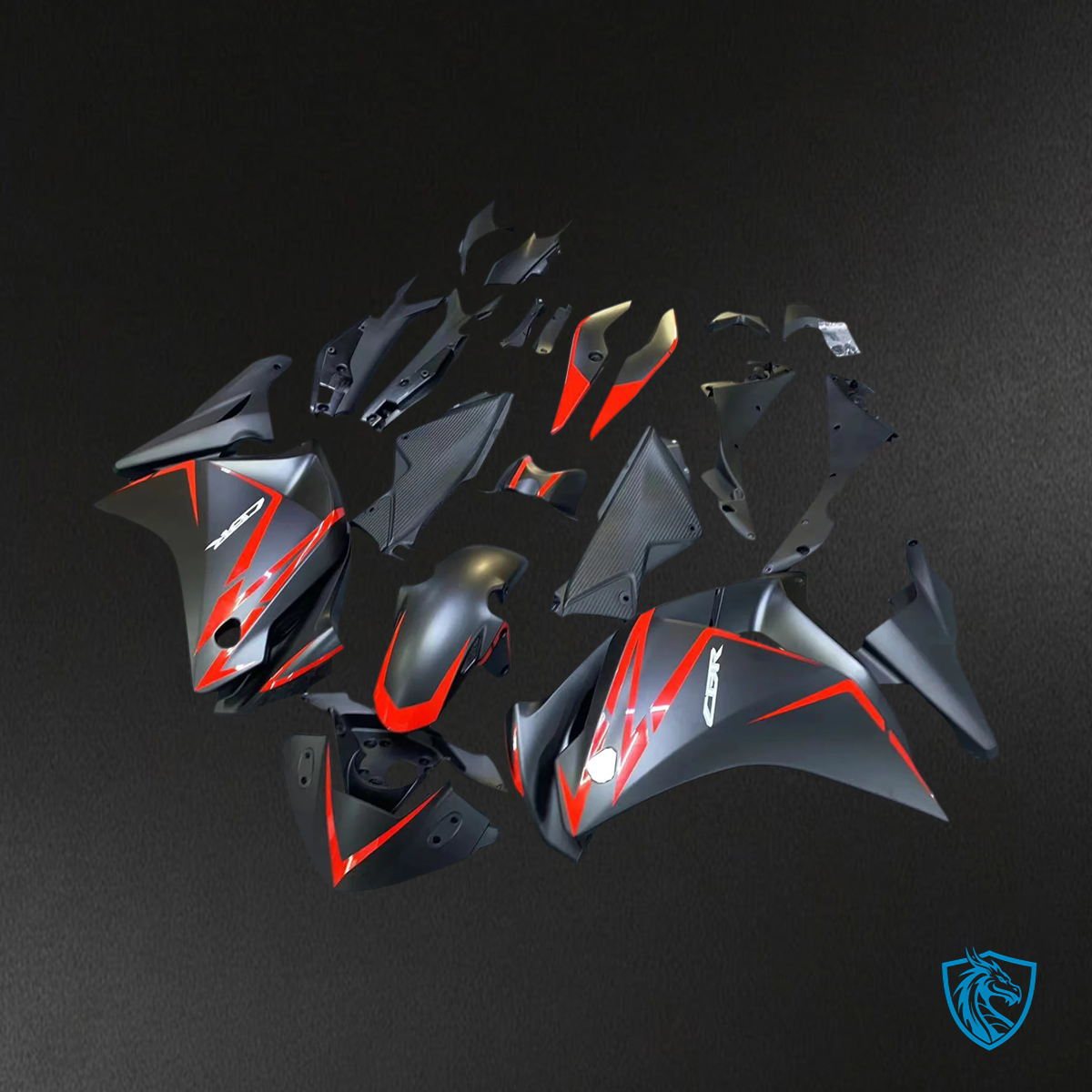 Honda CBR250R (2011-2015) Black with Red Stripe - Fairing Kit
