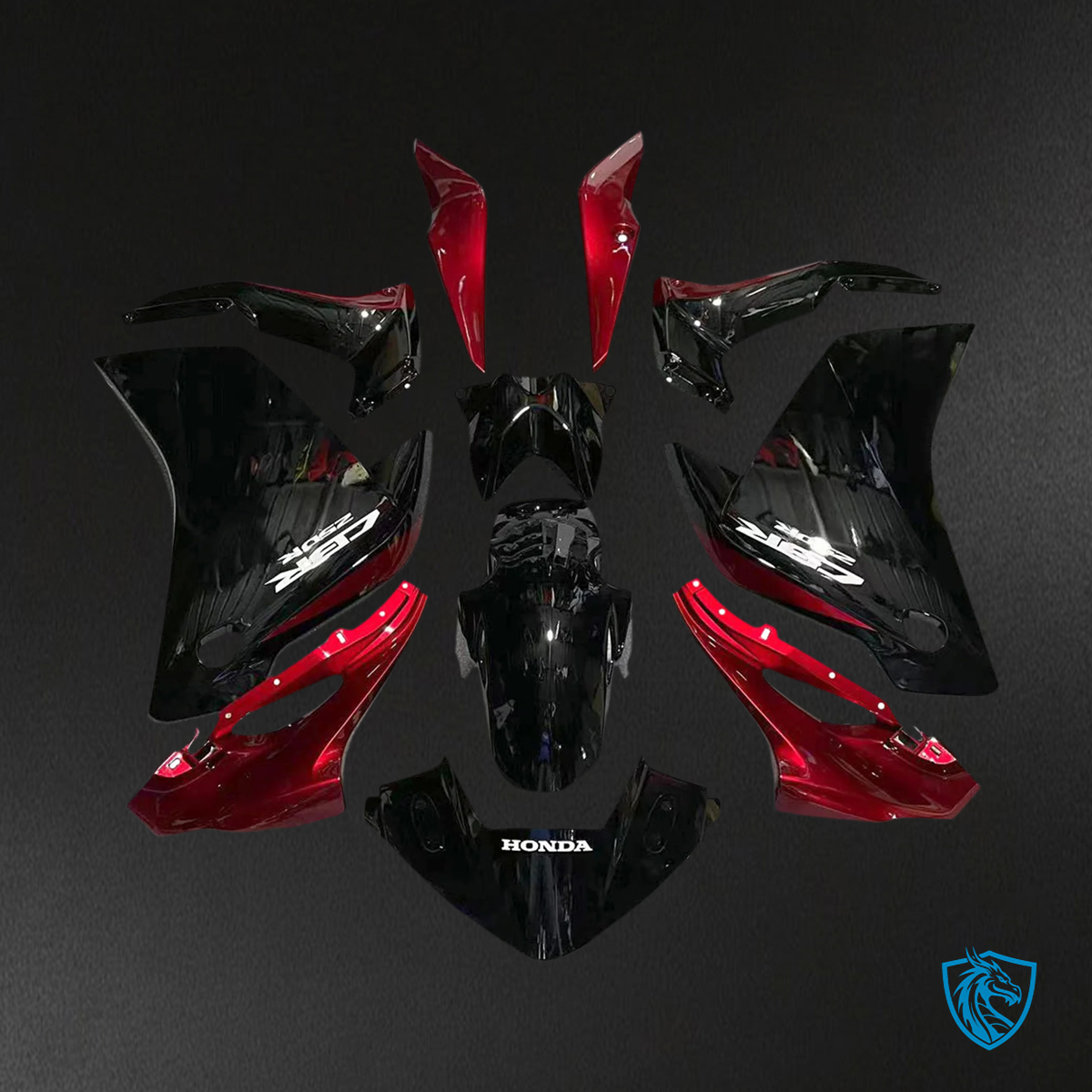 Honda CBR250R (2011-2015) Black & Red - Fairing Kit