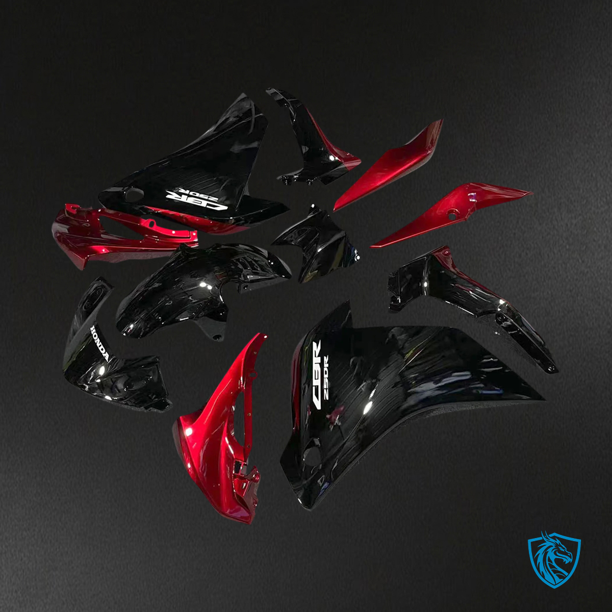 Honda CBR250R (2011-2015) Black & Red - Fairing Kit