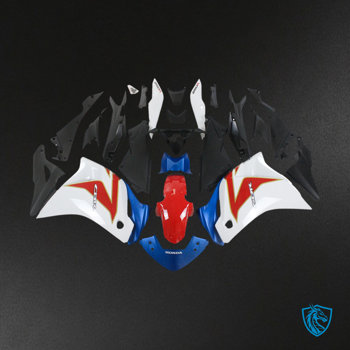Honda CBR250R (2011-2015) White & Blue - Fairing Kit