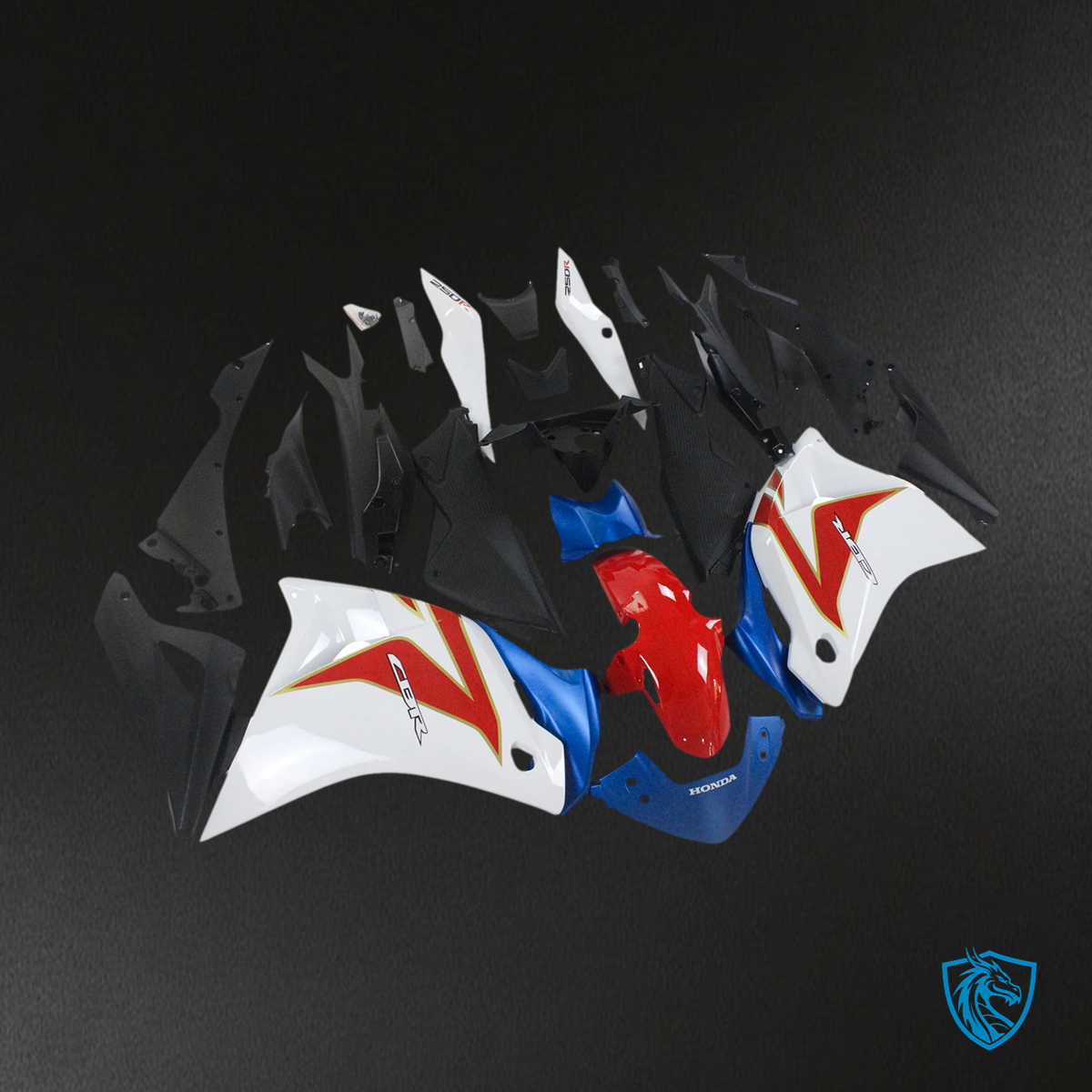 Honda CBR250R (2011-2015) White & Blue - Fairing Kit