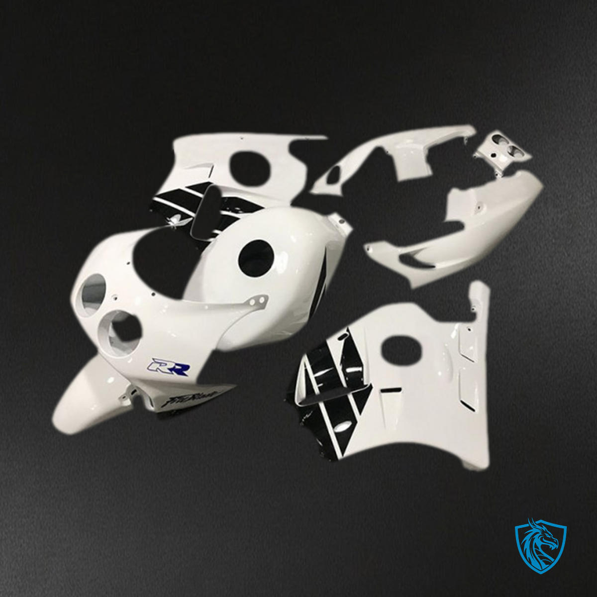Honda CBR250RR (1990-1998) White & Black - Fairing Kit | ABS Bodywork
