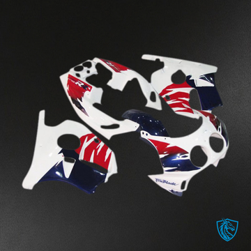 Honda CBR250RR (1990-1998) White, Red & Blue Motorcycle - Custom ABS Fairing Kit