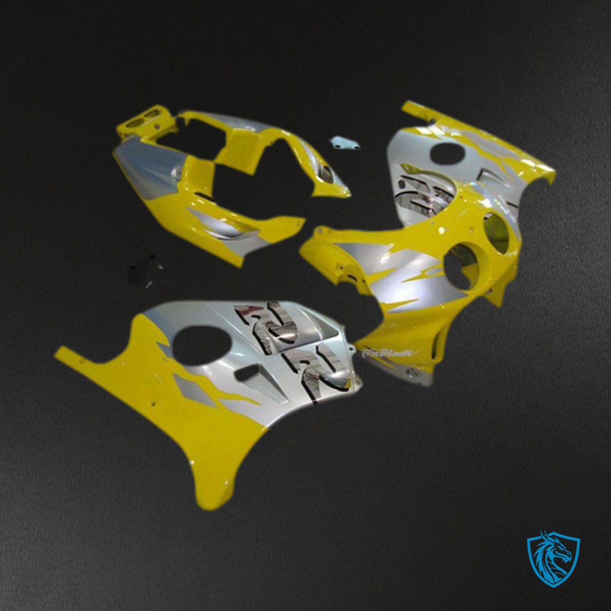 Honda CBR250RR (1990-1998) Yellow & Silver Motorcycle - Fairing Kit | ABS Bodywork
