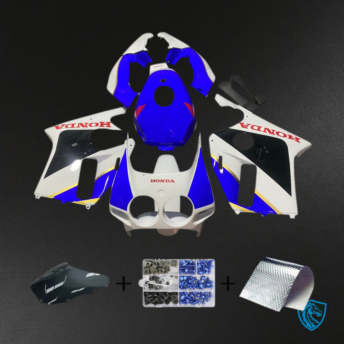 Honda CBR250RR MC19 (1988-1989 ) Fairing Kit - Blue White and Black - ABS Bodywork