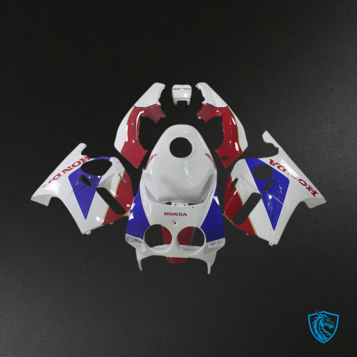 Honda CBR250RR MC19 (1988-1989) Fairing Kit - White, Red, and Blue - ABS Bodywork