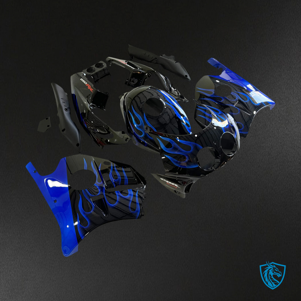 Honda CBR250RR MC22 (1990-1998) Black & Blue - Fairing Kit