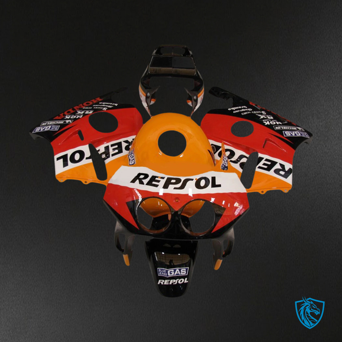 Honda CBR250RR MC22 (1990-1998) Black Orange & Red - Fairing Kit