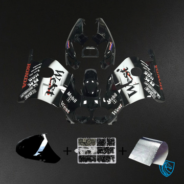 Honda CBR250RR MC22 (1990-1998) Black & White - Fairing Kit